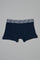 Navy Blue Plain Trunks (3-Pack) - REDTAG