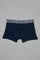 Navy Blue Plain Trunks (3-Pack) - REDTAG