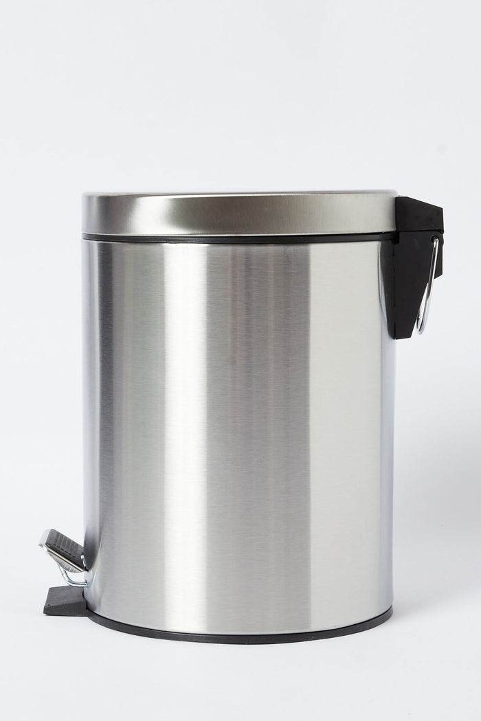 Redtag-Silver-Pedal-Bin-(9Lt.)-Category:Waste-Bins,-Colour:Silver,-Deals:New-In,-Dept:Home,-Filter:Home-Bathroom,-HMW-BAC-Bath-Accessories,-New-In-HMW-BAC,-Non-Sale,-S23A,-Section:Homewares-Home-Bathroom-