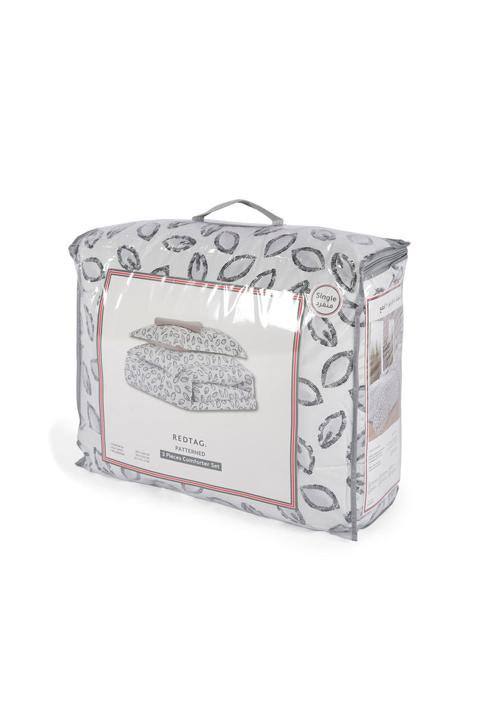 Redtag-Grey-3Pc-Contemporart-Comforter-Set-(Single-Size)-365,-Category:Comforters,-Colour:Grey,-Deals:New-In,-Dept:Home,-Filter:Home-Bedroom,-HMW-BED-Comforters,-New-In-HMW-BED,-Non-Sale,-Section:Homewares-Home-Bedroom-