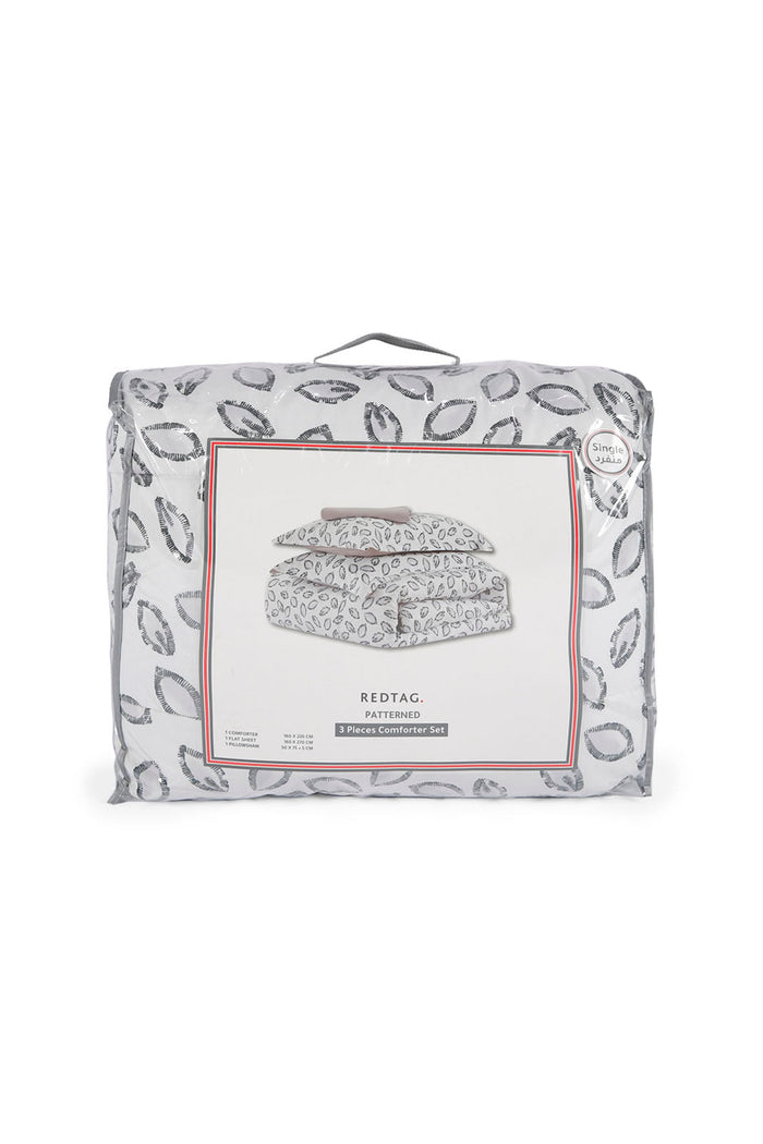 Redtag-Grey-3Pc-Contemporart-Comforter-Set-(Single-Size)-365,-Category:Comforters,-Colour:Grey,-Deals:New-In,-Dept:Home,-Filter:Home-Bedroom,-HMW-BED-Comforters,-New-In-HMW-BED,-Non-Sale,-Section:Homewares-Home-Bedroom-