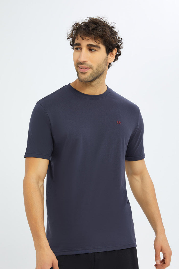 Redtag-Men-Slate-Grey/Black-Shorts-Pyjama-Set-Category:Pyjama-Sets,-Colour:Charcoal,-Deals:New-In,-Filter:Men's-Clothing,-H1:MWR,-H2:GEN,-H3:NWR,-H4:PJS,-Men-Pyjama-Sets,-New-In-Men-APL,-Non-Sale,-S23D,-Season:S23D,-Section:Men-Men's-