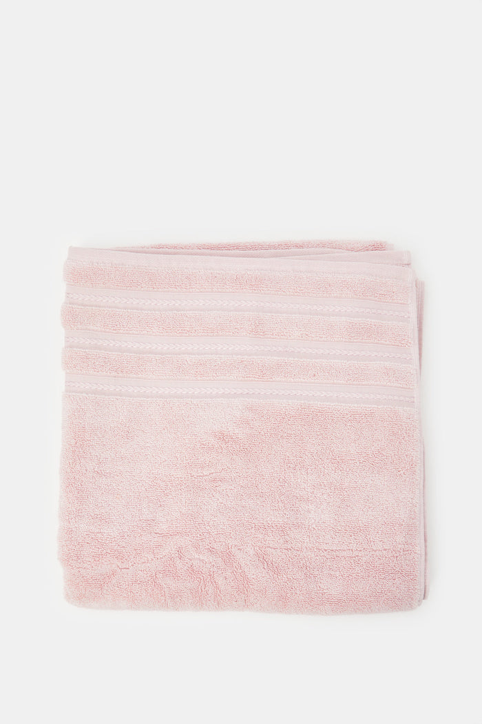 Redtag-Pale-Pink-Cotton-Bath-Towel-Category:Towels,-Colour:Pink,-Deals:New-In,-Filter:Home-Bathroom,-H1:HMW,-H2:BAC,-H3:TOW,-H4:BAT,-HMW-BAC-Towels,-HMWBACTOWBAT,-New-In-HMW-BAC,-Non-Sale,-ProductType:Bath-Towels,-Season:W23A,-Section:Homewares,-W23A-Home-Bathroom-